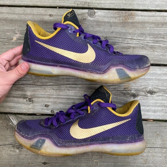 RARE 2015 Nike Kobe 10 Low Nike ID Lakers Size 10 'Iroquois' - Picture 1 of 9